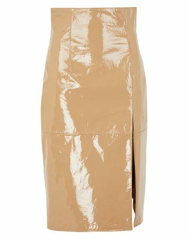 8 By Yoox Patent Leather High-waist Pencil Skirt Woman Midi skirt Sand Lambskin Cover