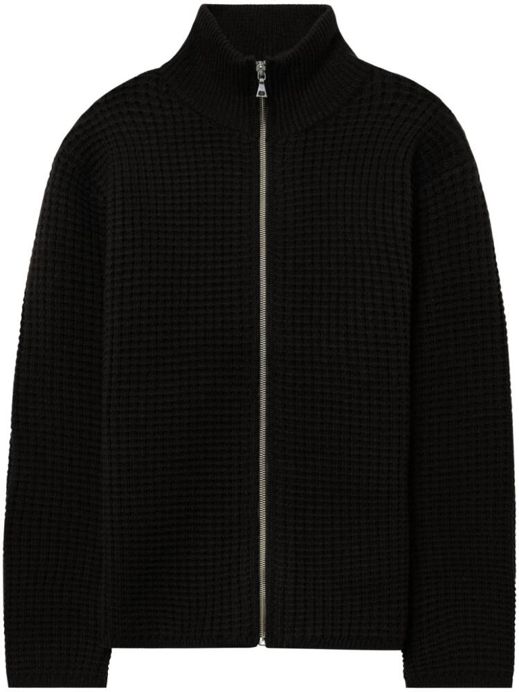 John Elliott waffle-knit merino-wool jumper - Black Cover