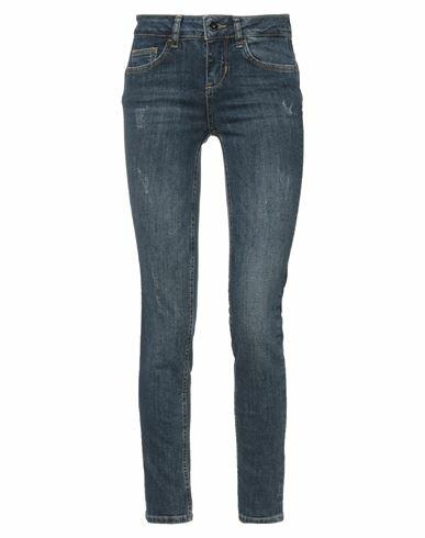 Rebel Queen Woman Jeans Blue Cotton, Elastane Cover