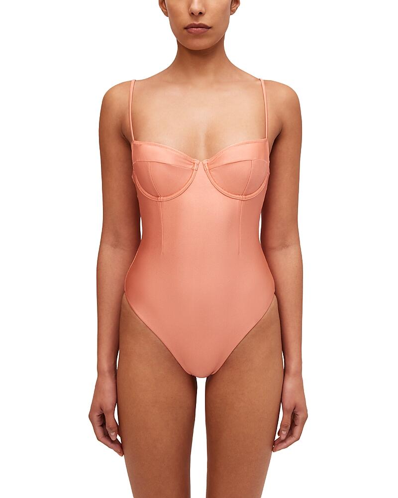 Simkhai Fara Bustier One-Piece Swimsuit Cover