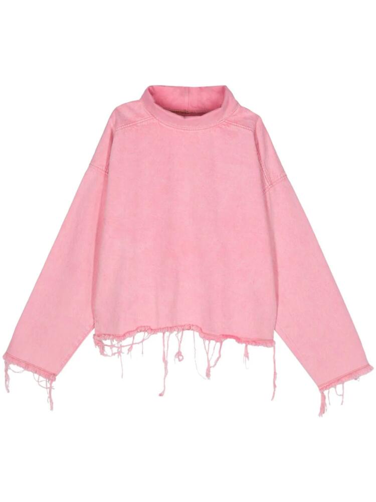 Liberal Youth Ministry raw-cut denim sweatshirt - Pink Cover