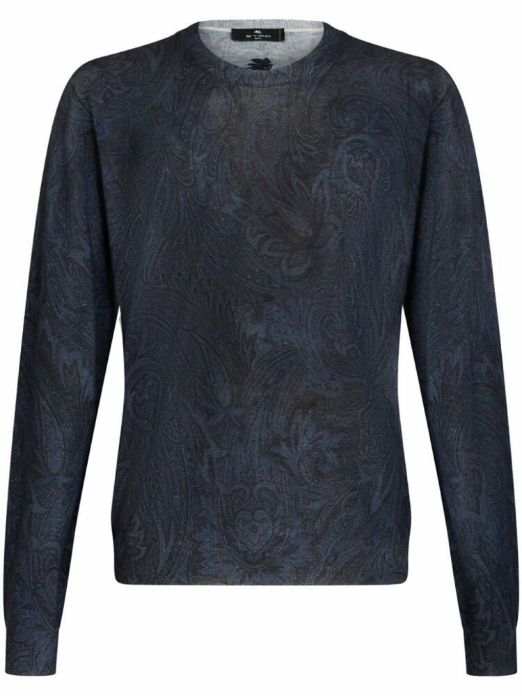 ETRO paisley-jacquard fine-knit jumper - Blue Cover