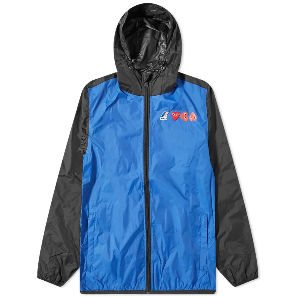 Comme des Garçons Play Men's x K-Way Full Zip Block Colour Jacket in Blue/Black Cover