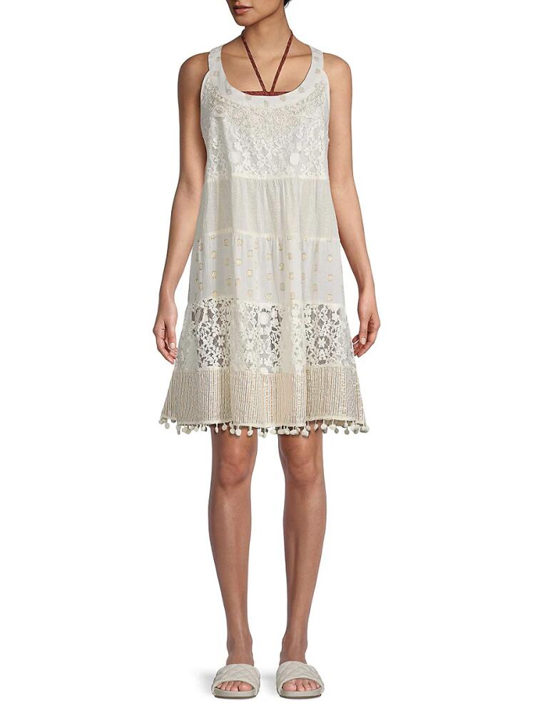 Ranee's Women's Haley Lace Cover Up Dress - Ivory Cover