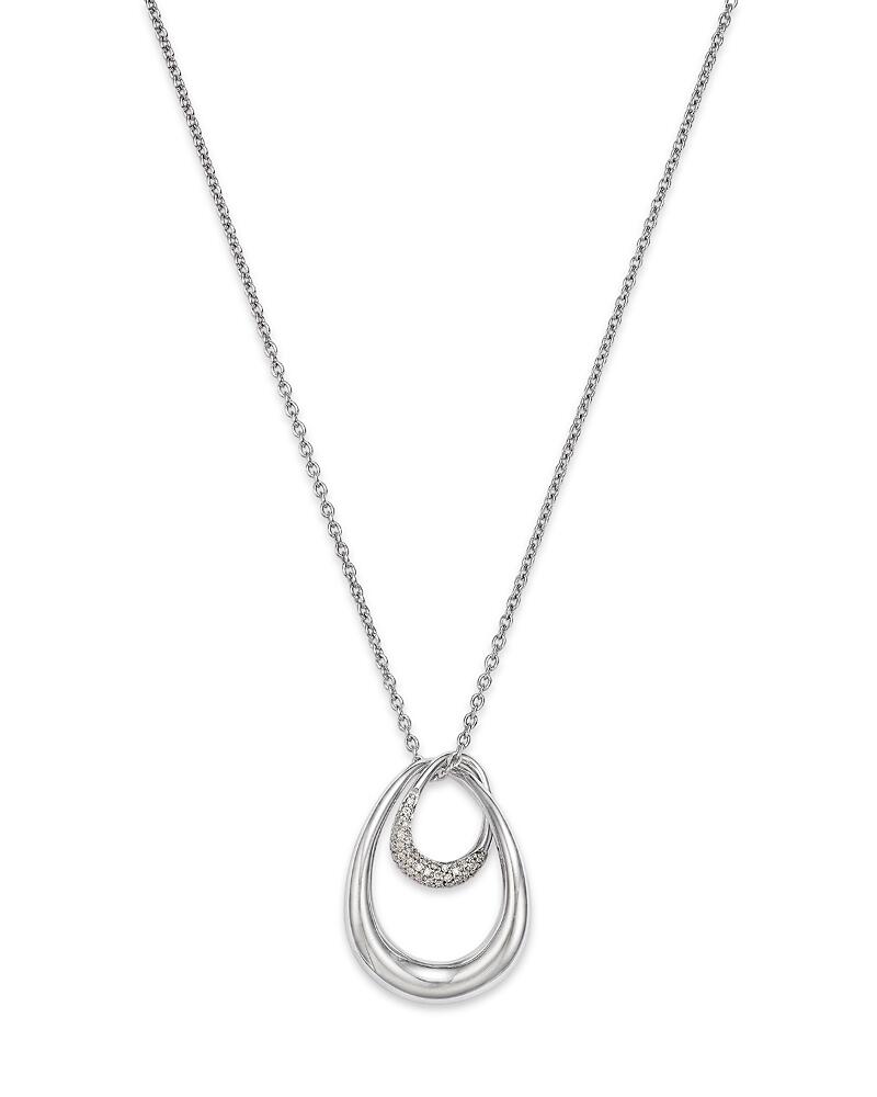 Georg Jensen Sterling Silver Offspring Pave Diamond Pendant Necklace, 17.72 Cover