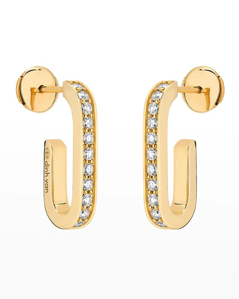 DINH VAN Yellow Gold Maillion Large Diamond Link Earrings Cover