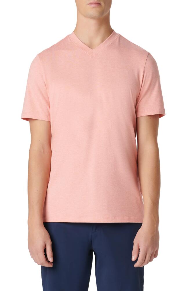 Bugatchi V-Neck Performance T-Shirt in Salmon Cover