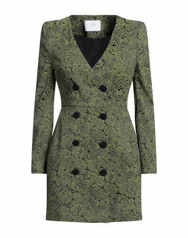 Soallure Woman Mini dress Military green Viscose, Polyester, Elastane Cover