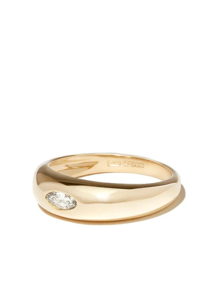 Jacquie Aiche 14kt yellow gold smooth dome marquise diamond ring Cover