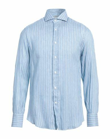 Brunello Cucinelli Man Shirt Sky blue Linen, Lyocell Cover