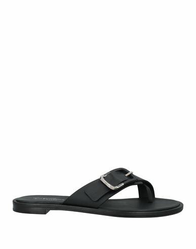 Giorgio Armani Woman Thong sandal Black Soft Leather Cover