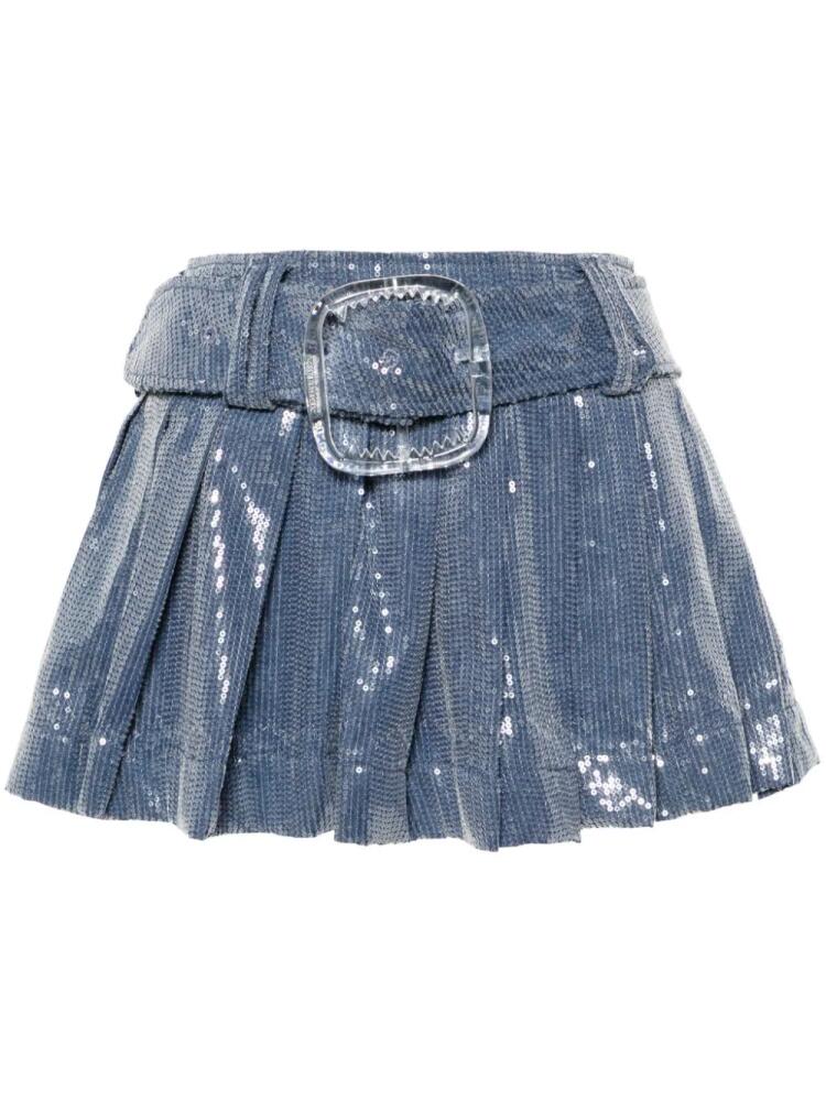 Charles Jeffrey Loverboy sequin-embellished pleated mini skirt - Blue Cover