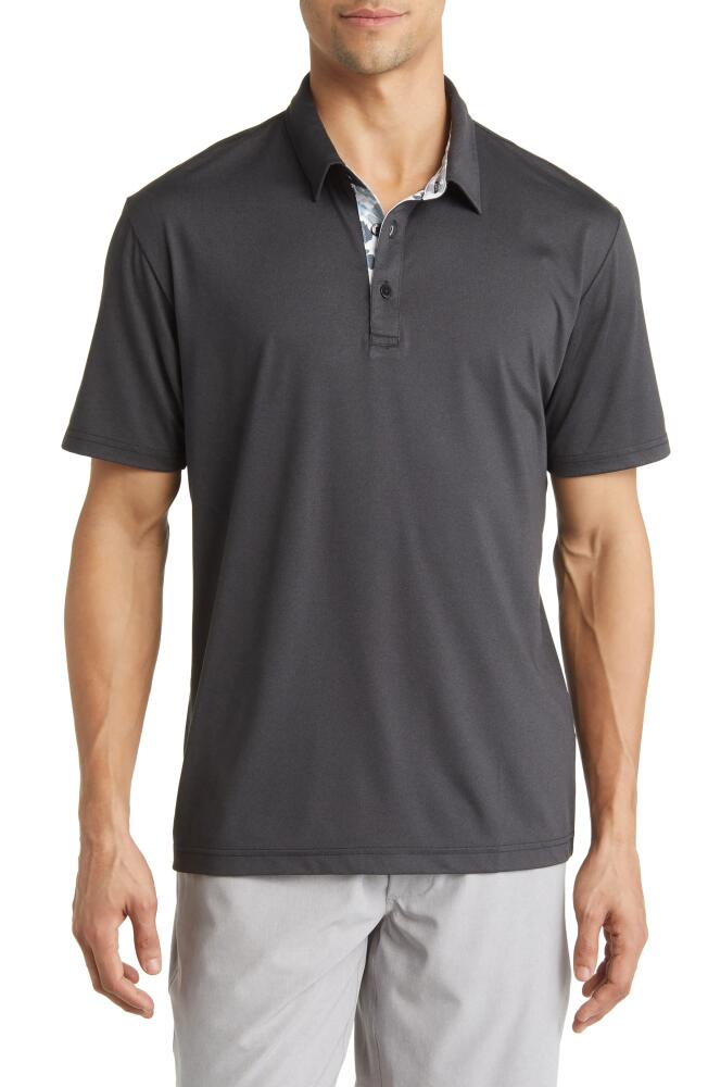 Swannies James Solid Stretch Golf Polo in Black Heather Cover