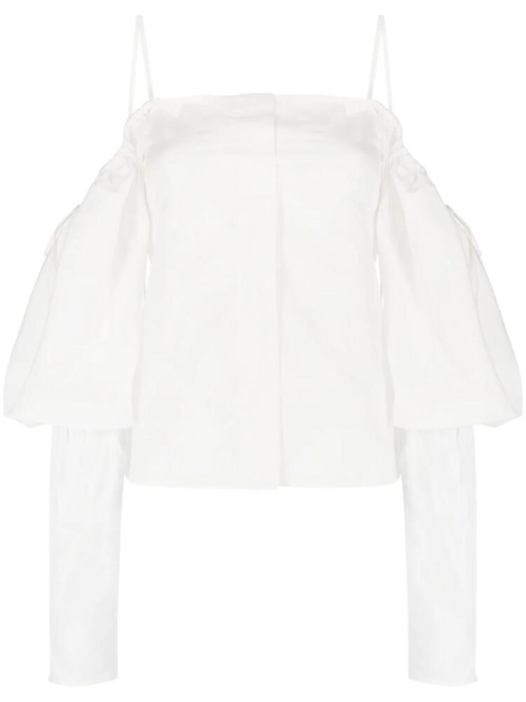 Rejina Pyo Bay off-shoulder cotton blouse - White Cover