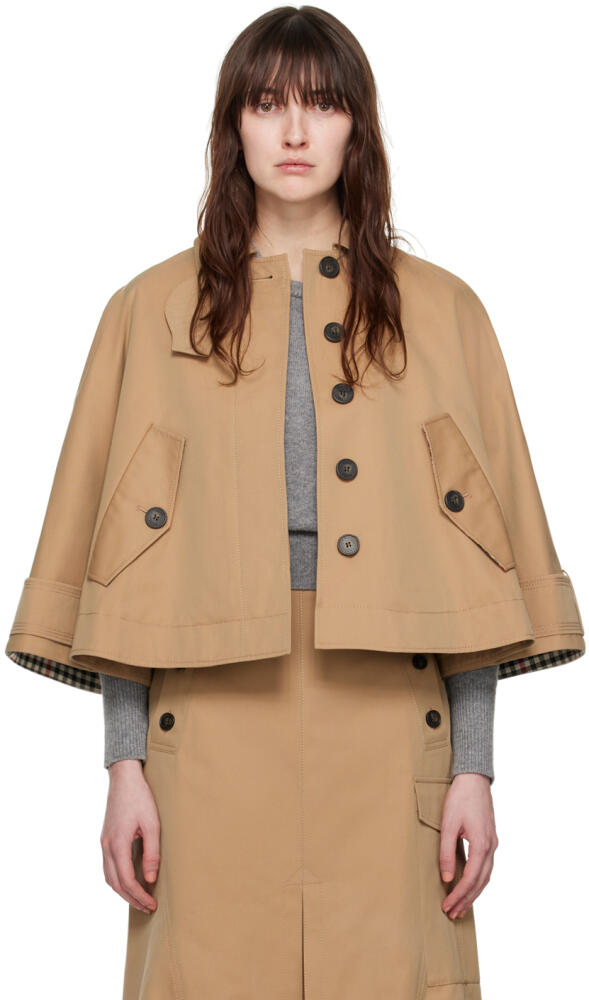 Erdem Tan Cropped Trench Coat Cover