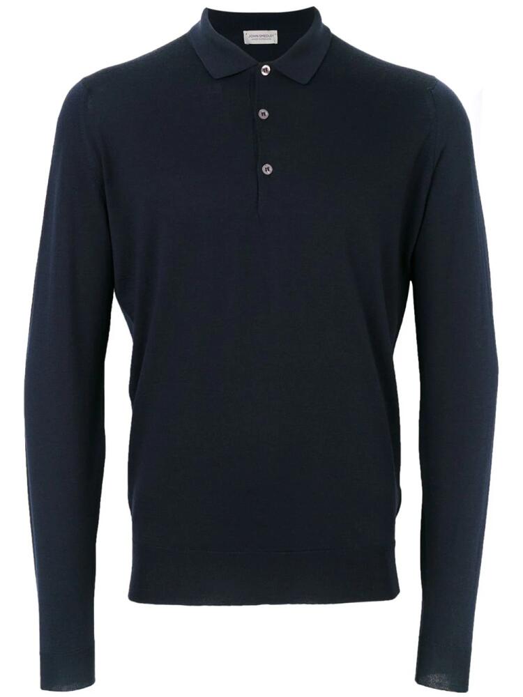 John Smedley Belper knitted polo shirt - Blue Cover