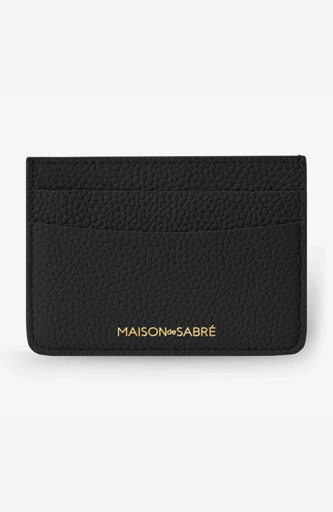 MAISON de SABRÉ Leather Card Holder in Black Caviar Cover