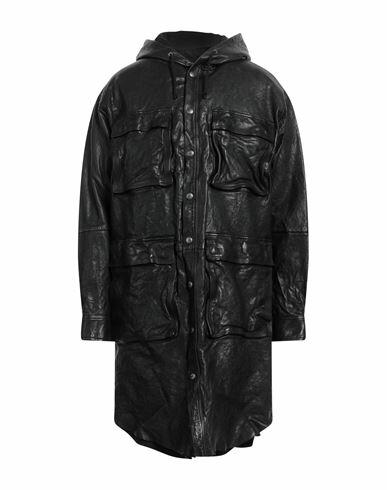 Diesel Man Coat Black Leather Cover