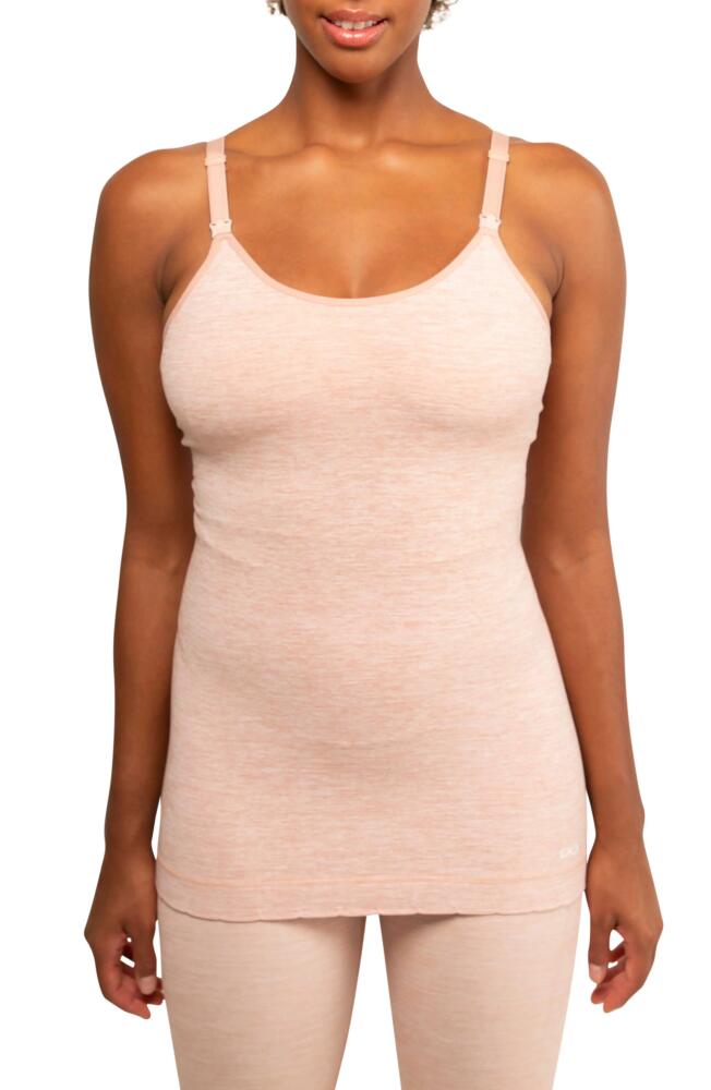 Modern Eternity Seamless Maternity/Nursing Yoga Tank in Peach Melange Cover