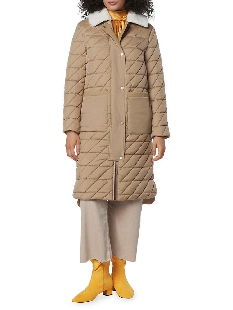 Andrew Marc Women's Maxine Long Quilted Puffer Coat - Khaki Cover