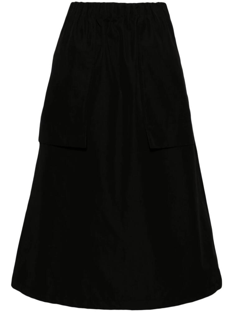 STUDIO TOMBOY elasticated-waist A-line midi skirt - Black Cover