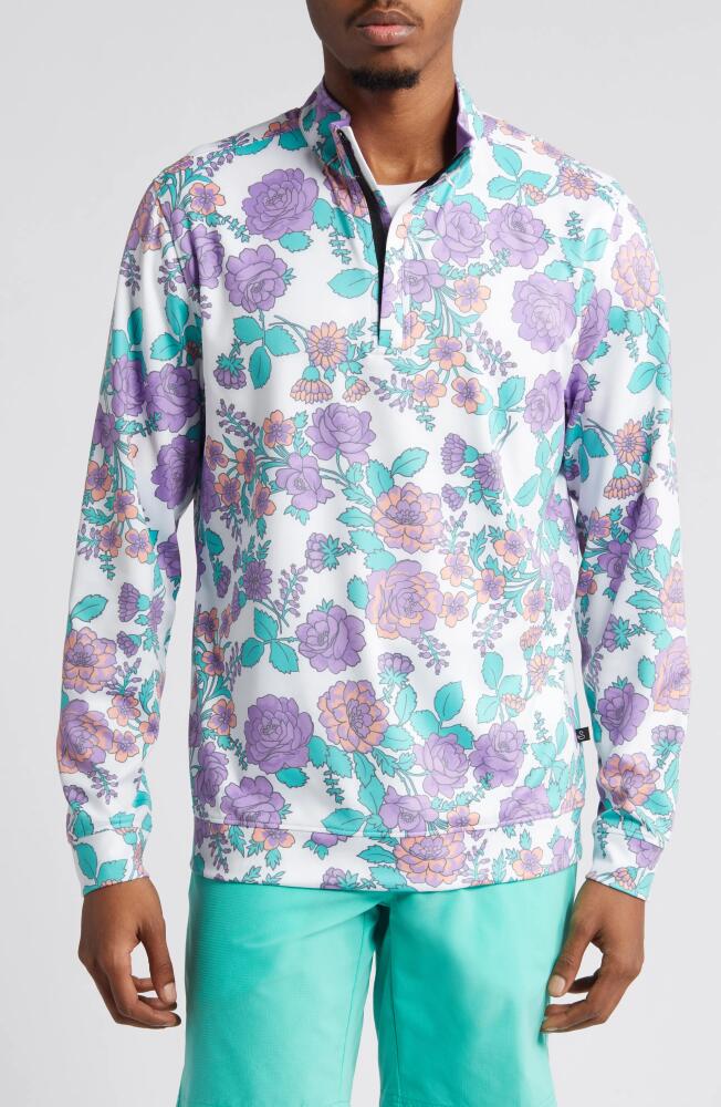 Swannies Stang Floral Quarter Zip Pullover in Purple Cover