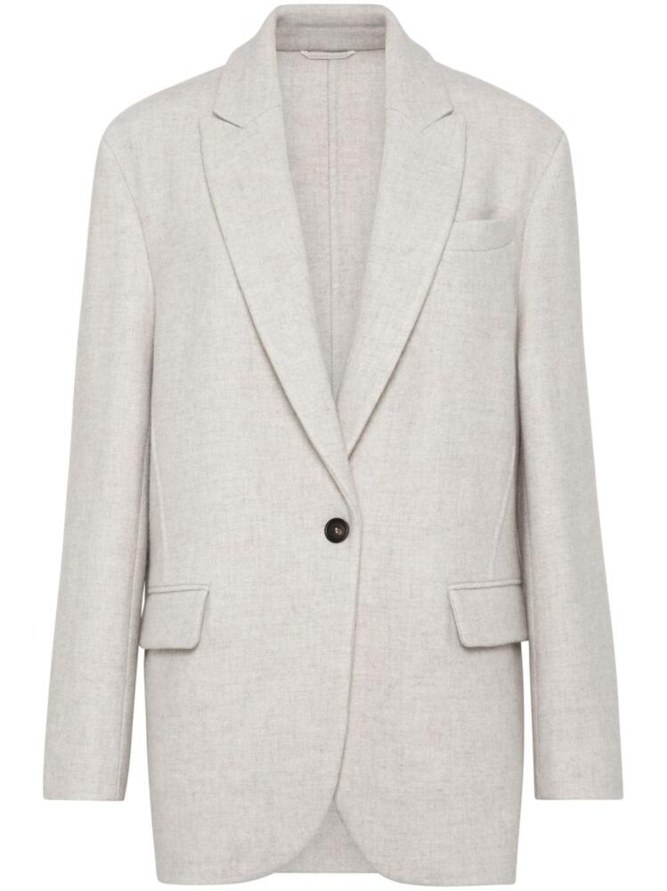 Brunello Cucinelli Monili-embellished blazer - White Cover