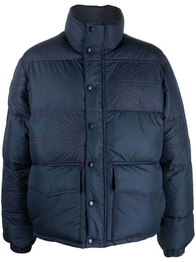 RASSVET embroidered-logo puffer jacket - Blue Cover