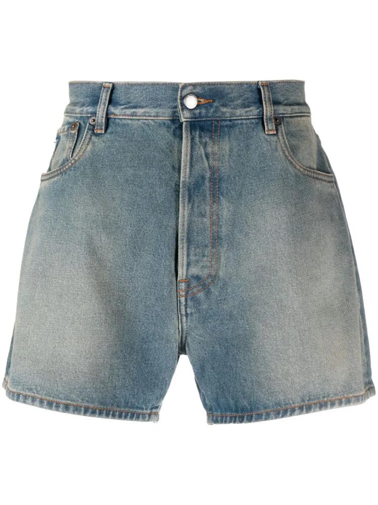 Prada distressed-effect denim bermuda shorts - Blue Cover