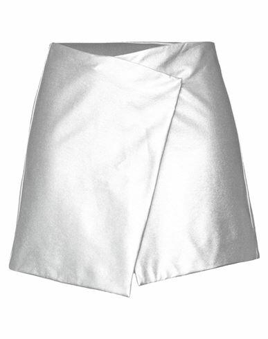 Alessandro Vigilante Woman Mini skirt Silver Modal, Polyamide, Elastane Cover