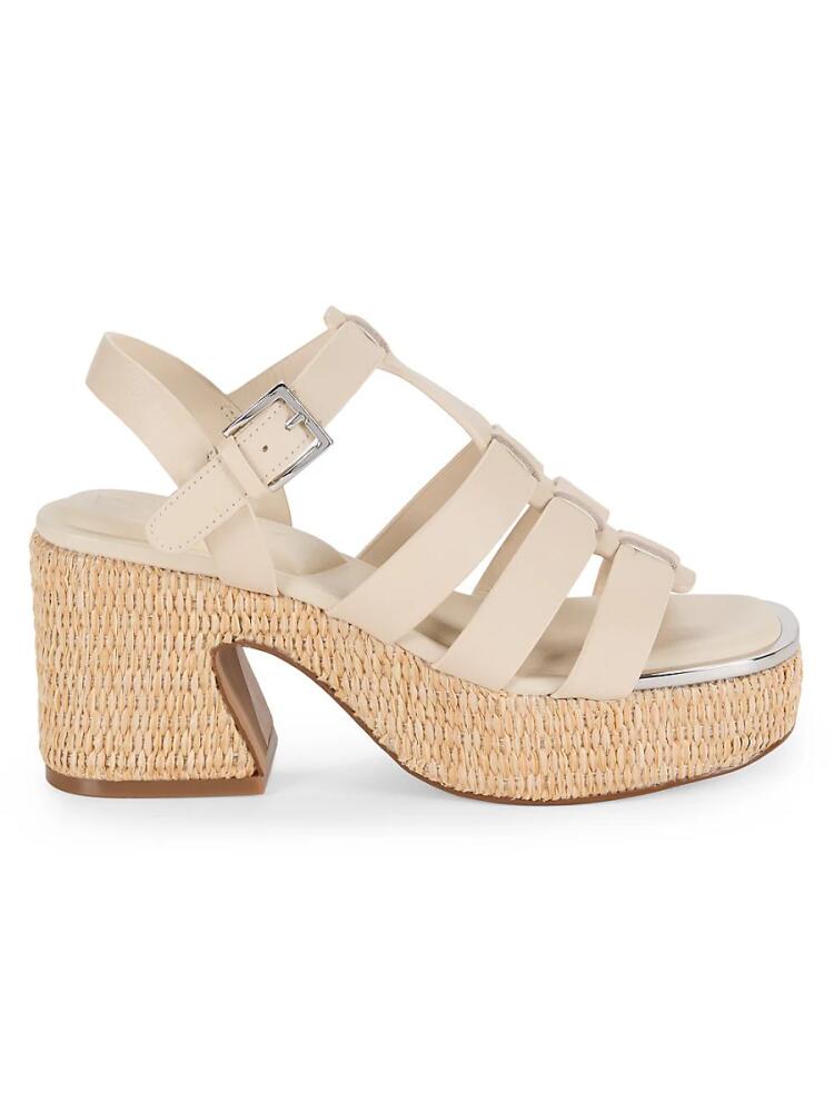 DKNY Women's Tash Leather Espadrille Platform Sandals - Bone Cover