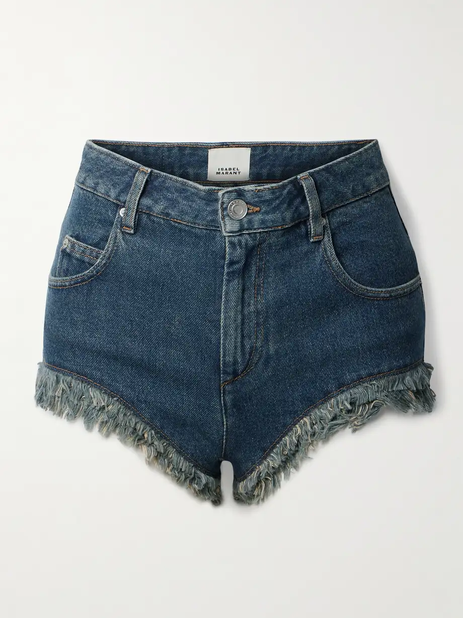 Isabel Marant - Eneidao Fringed Denim Shorts - Blue Cover