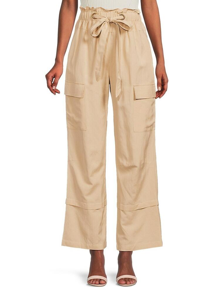 En Saison Women's Ladeyn Wide Leg Linen Blend Pants - Taupe Cover