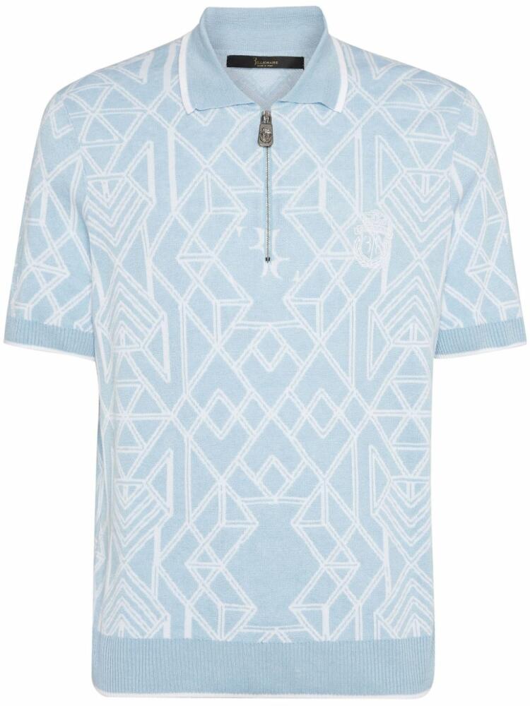 Billionaire abstract-pattern polo shirt - Blue Cover