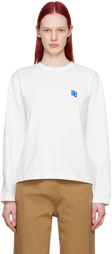 ADER error White Significant Patch Long Sleeve T-Shirt Cover