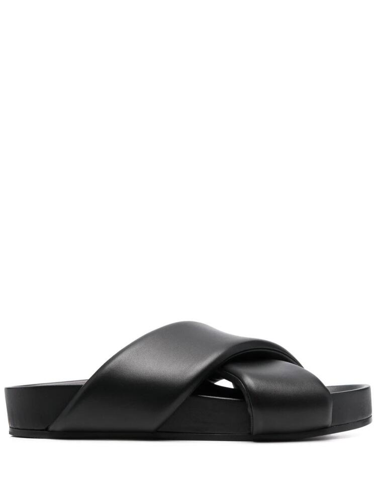 Jil Sander crossover-straps leather sandals - Black Cover