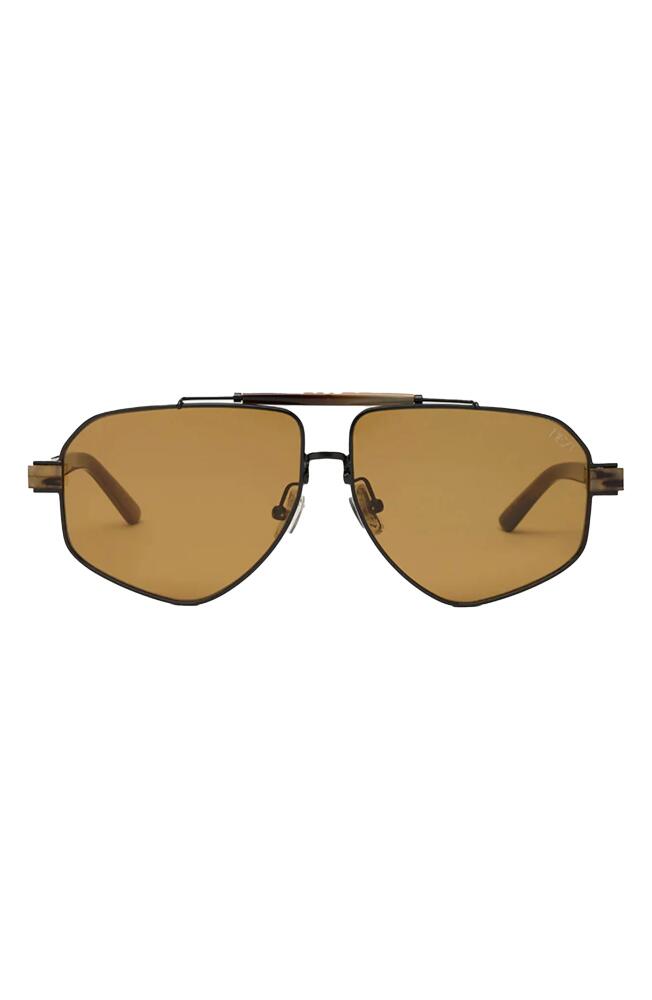 DEZI 6FT 62mm Oversize Aviator Sunglasses in Black /Olive Cover