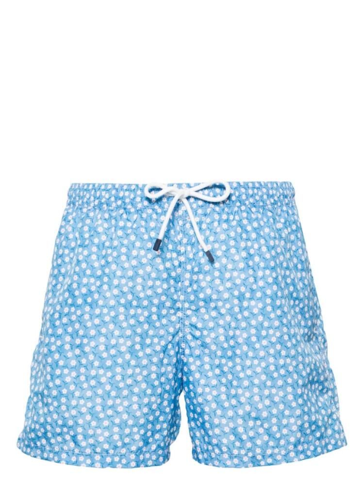 Fedeli Madeira floral-print swim shorts - Blue Cover