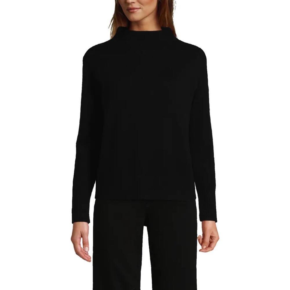 Lands' End Cashmere Funnel Neck Sweater in Black Cover