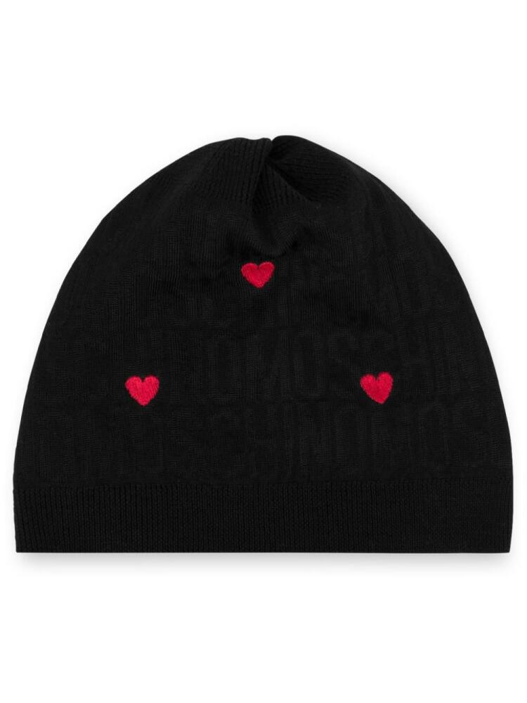 Moschino embroidered-motif wool-blend beanie - Black Cover