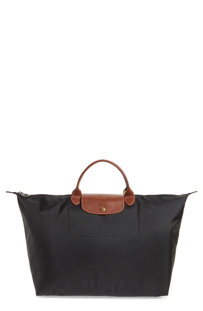 Longchamp 'Le Pliage' Overnighter in Black Cover