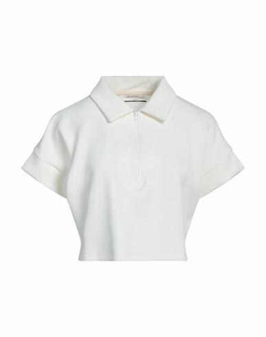 Lanston Sport Woman Polo shirt Ivory Polyester, Modal, Elastane Cover