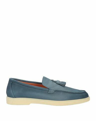 Santoni Man Loafers Slate blue Leather Cover