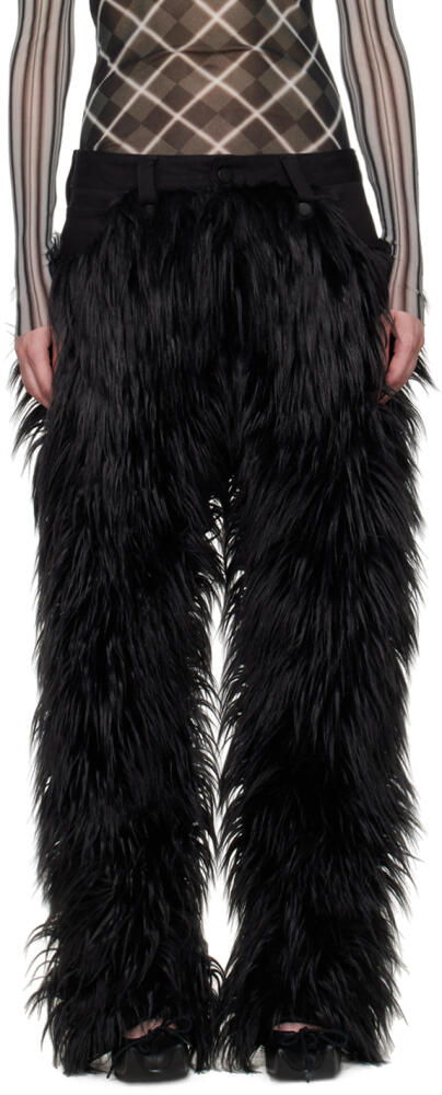 Paula Canovas Del Vas Black Faux-Fur Jeans Cover