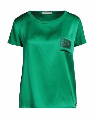 Angelo Marani Woman Top Green Silk Cover