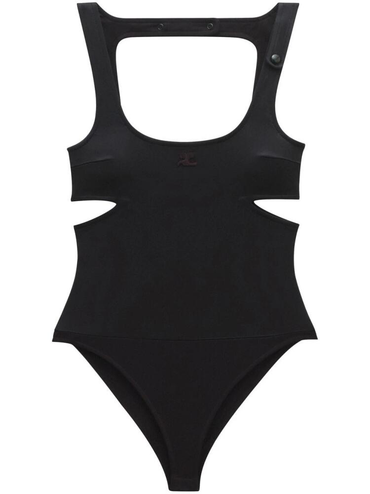 Courrèges Satin Slash bodysuit - Black Cover