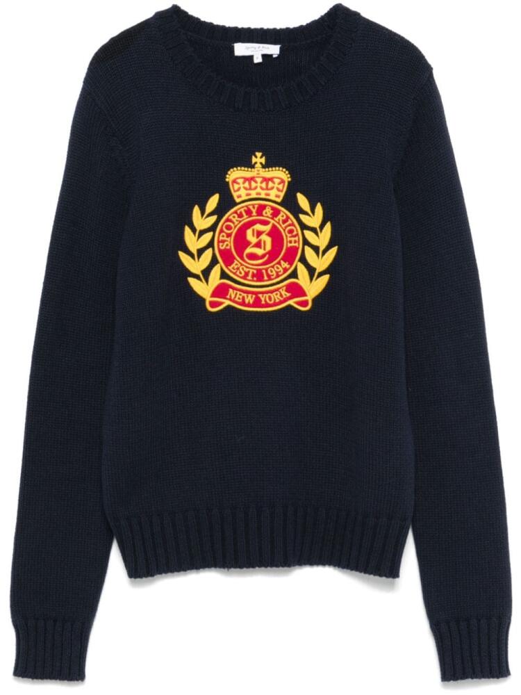 Sporty & Rich NY Crest sweater - Blue Cover