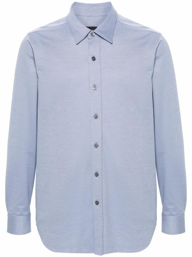 Brioni long-sleeves cotton shirt - Blue Cover