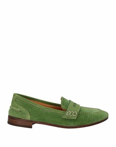 Calpierre Woman Loafers Green Soft Leather Cover