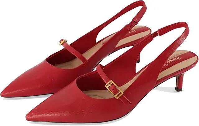 Franco Sarto Khloe Pointed Toe Slingback Kitten Heel (Cherry Red Leather) High Heels Cover